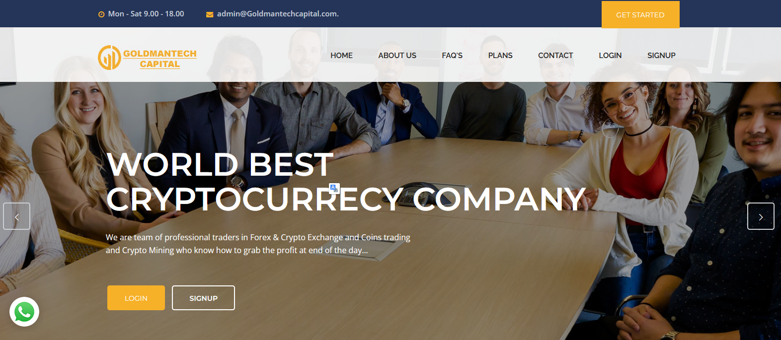 Сайт компании Goldmantechcapital