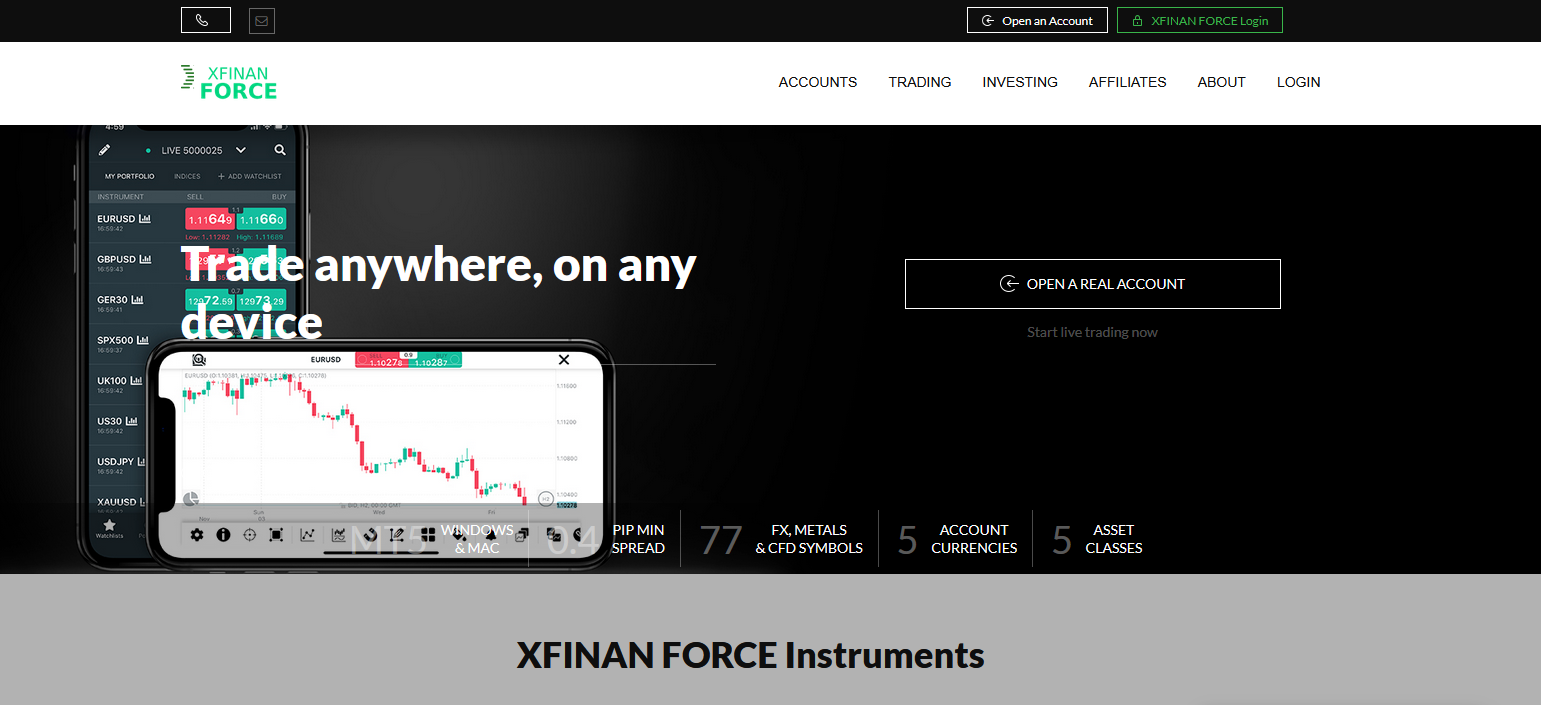 Сайт компании XFINAN FORCE