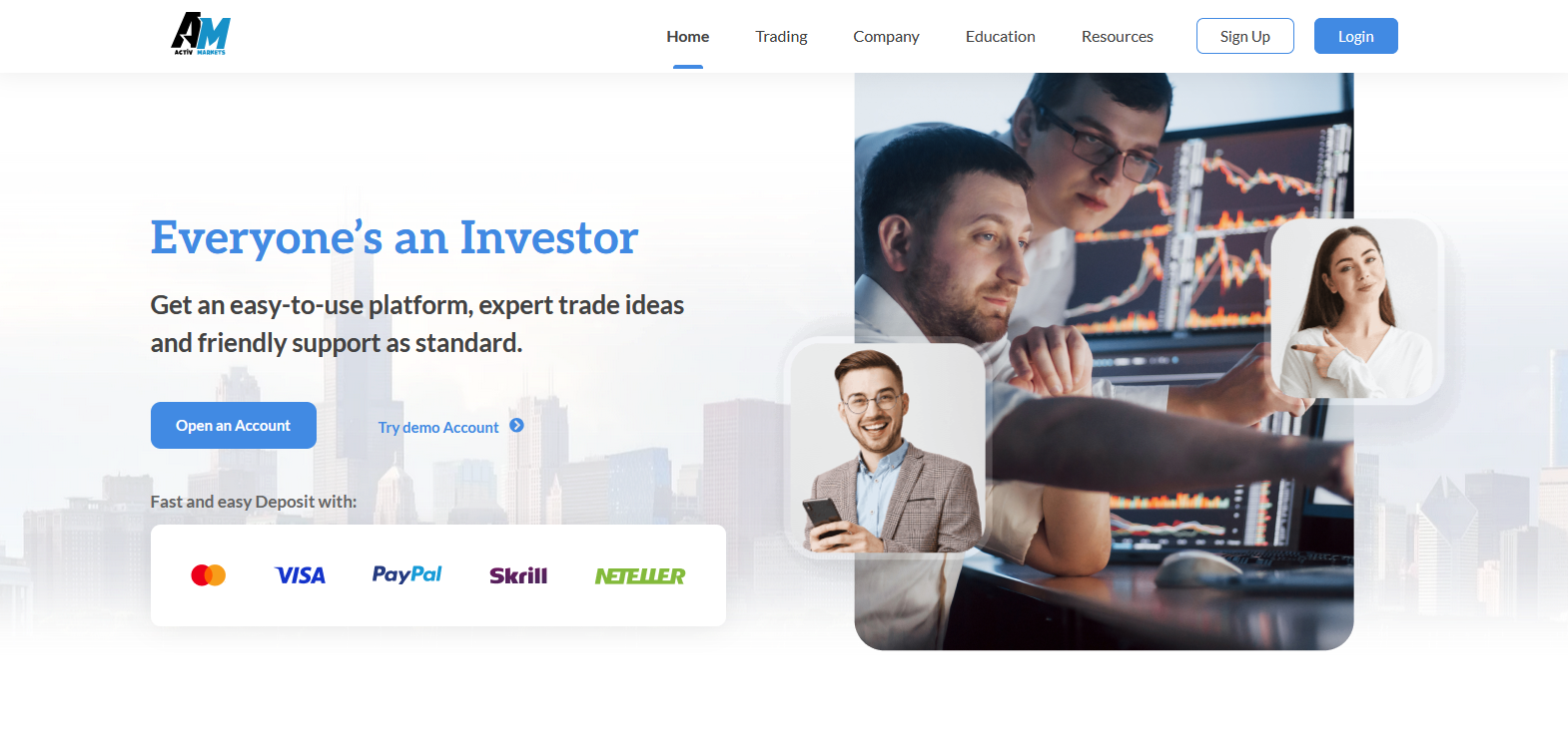 Сайт компании Activ Markets