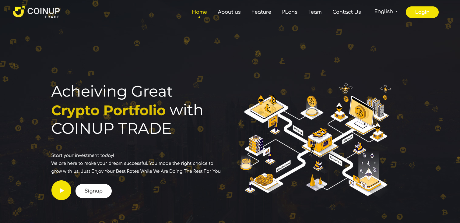 Сайт компании Coinup Trade