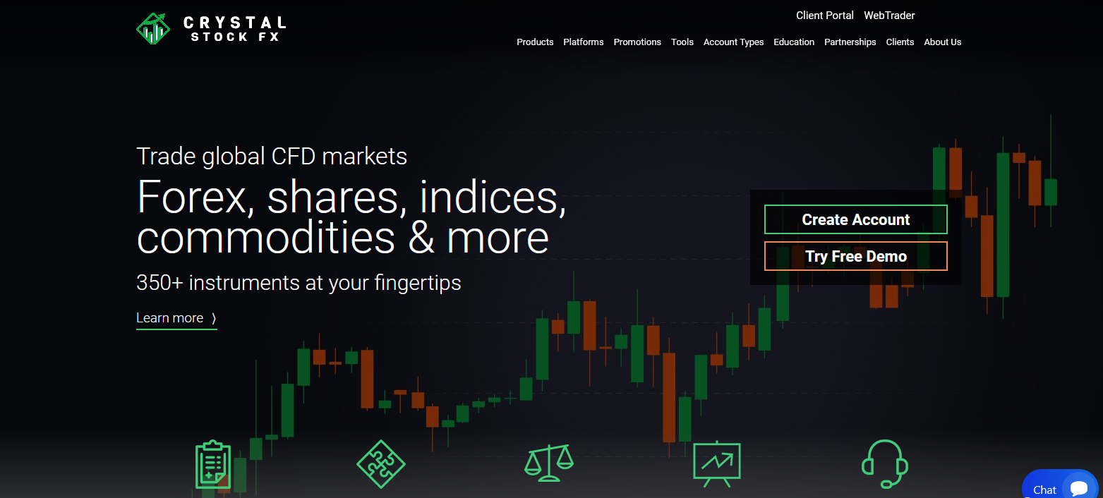 Сайт компании Crystal Stock Fx