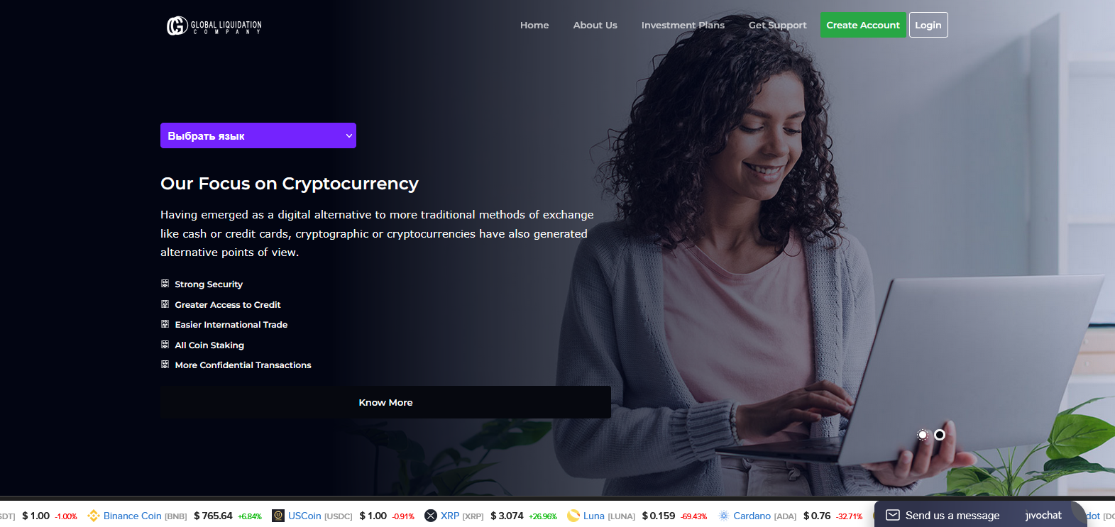 Сайт компании Global Liquidation Company