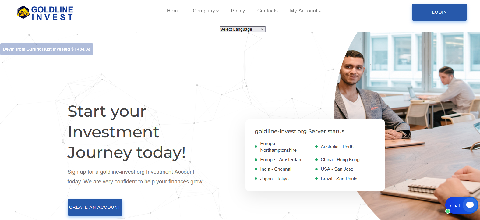 Сайт компании Goldline-invest