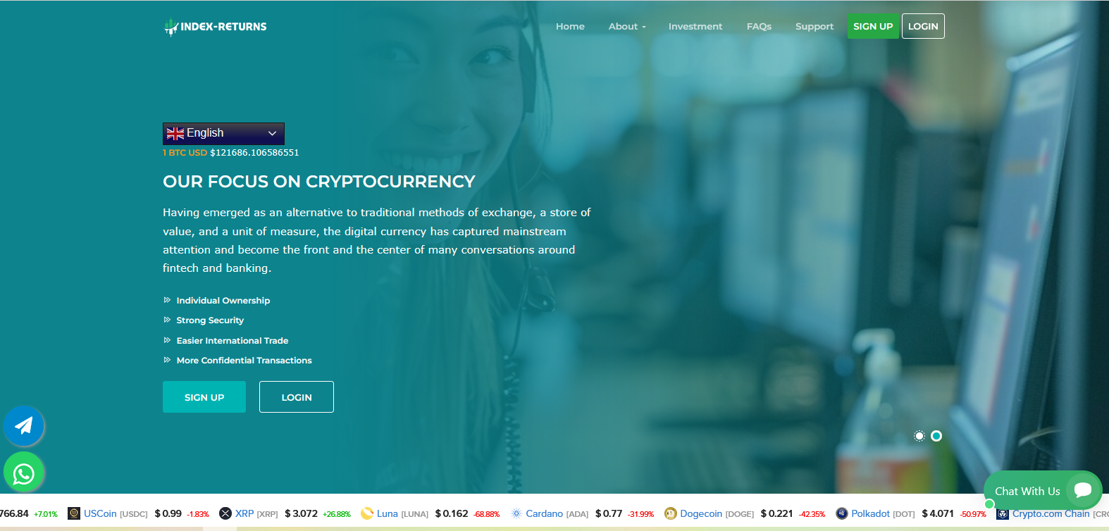 Сайт компании Index-Returns