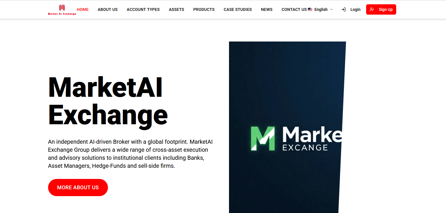 Сайт компании MarketAI Exchange