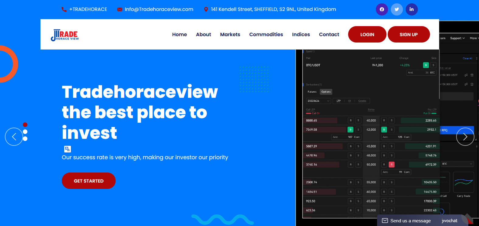 Сайт компании Tradehoraceview