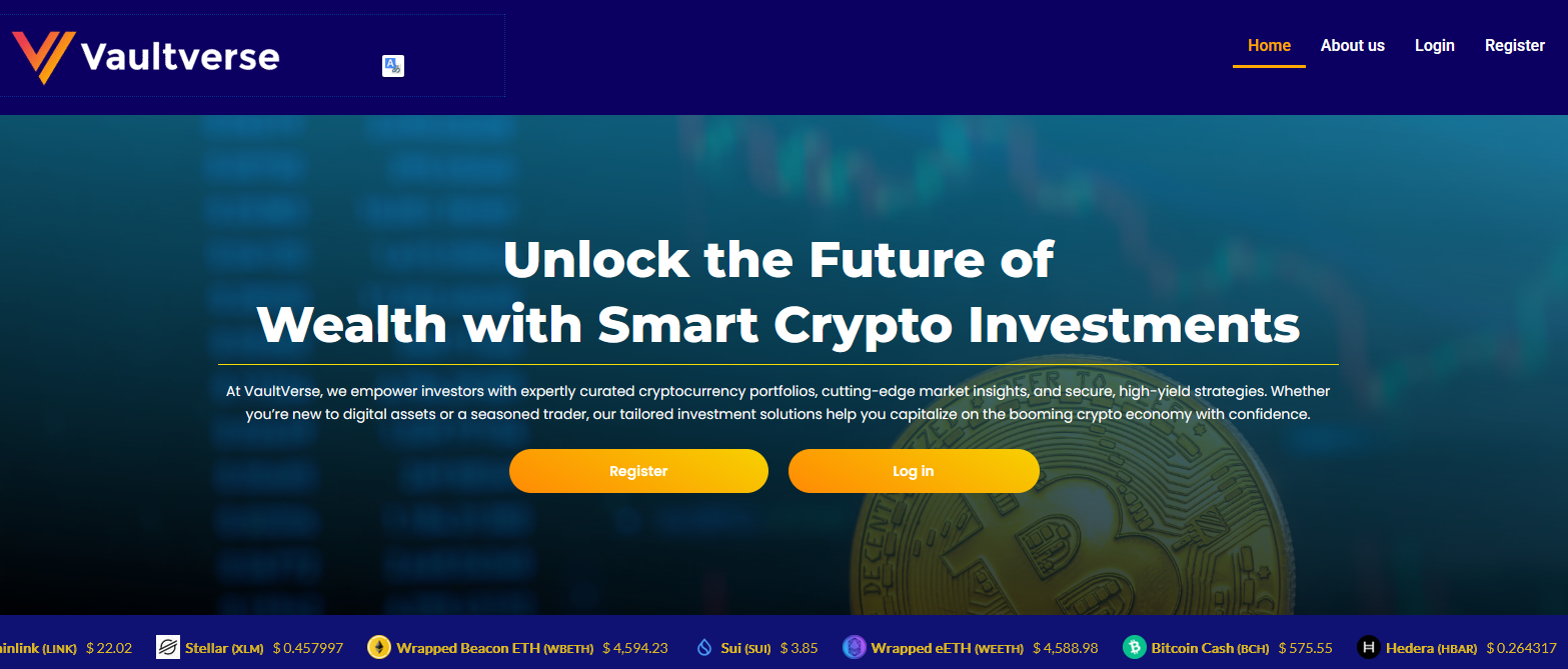 Сайт компании VaultVerse