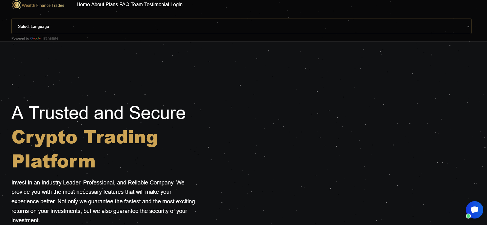 Сайт компании Wealth Finance Trades